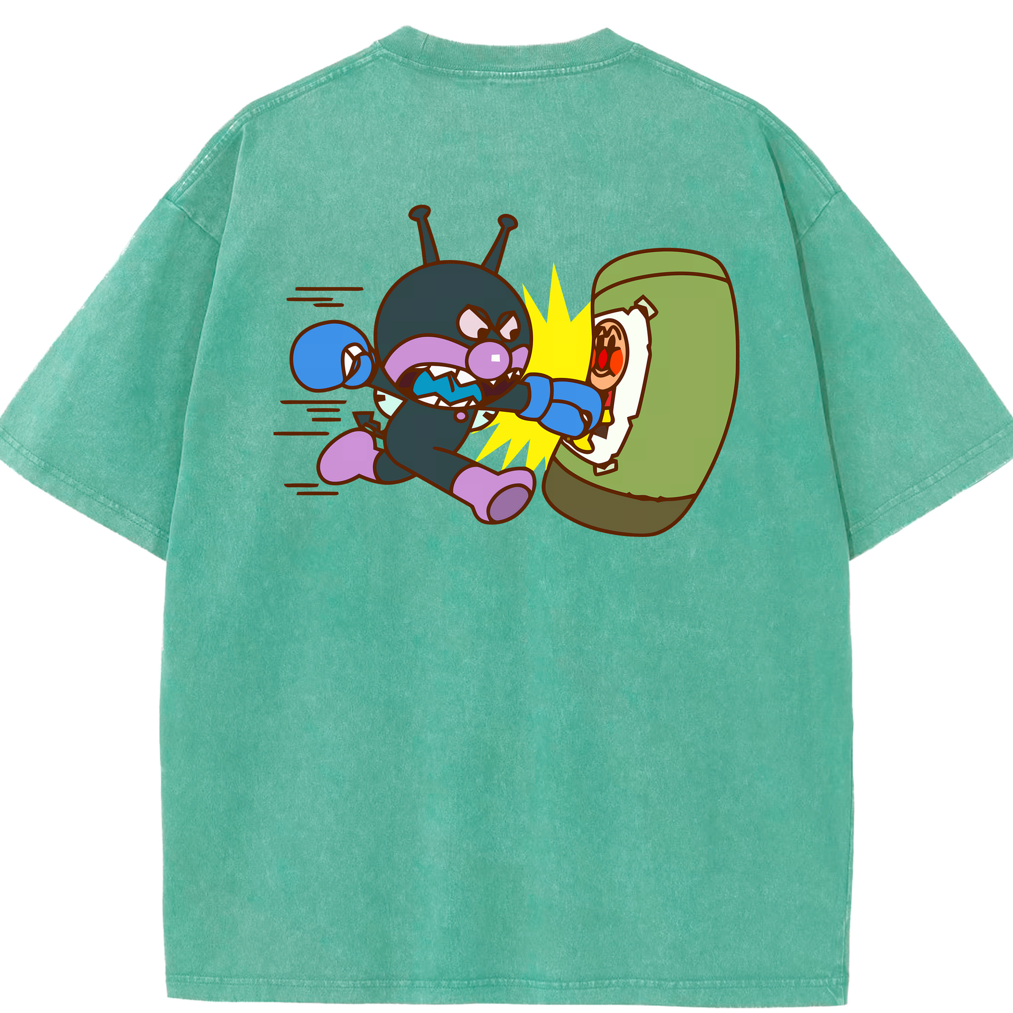 （画像用） アンパンマン Anpanman 綿100% ヴィンテージ風 半袖Tシャツ（背面プリント）
